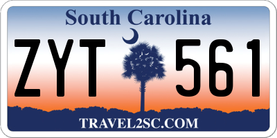SC license plate ZYT561