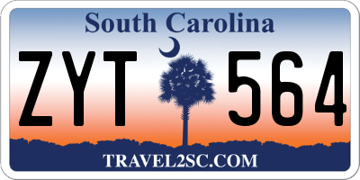 SC license plate ZYT564