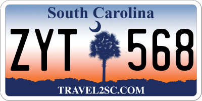 SC license plate ZYT568