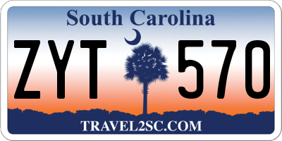 SC license plate ZYT570
