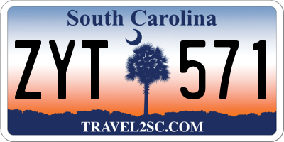 SC license plate ZYT571