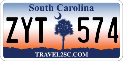 SC license plate ZYT574