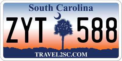 SC license plate ZYT588