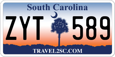 SC license plate ZYT589