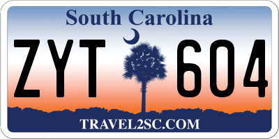 SC license plate ZYT604
