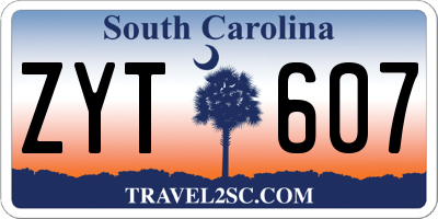 SC license plate ZYT607