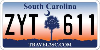 SC license plate ZYT611