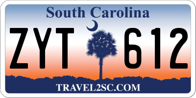 SC license plate ZYT612