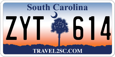 SC license plate ZYT614