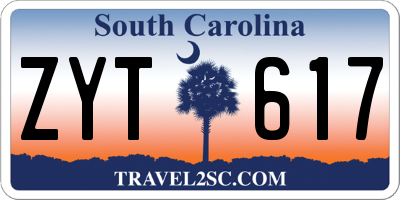 SC license plate ZYT617