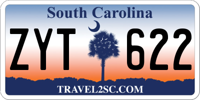 SC license plate ZYT622