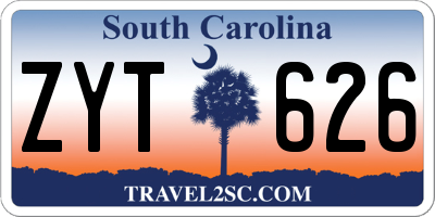 SC license plate ZYT626