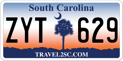 SC license plate ZYT629