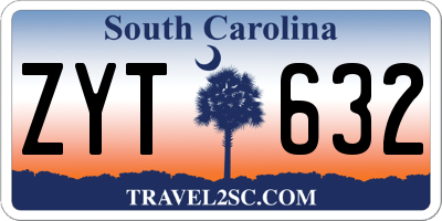 SC license plate ZYT632