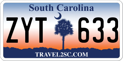SC license plate ZYT633