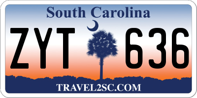 SC license plate ZYT636