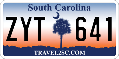 SC license plate ZYT641