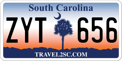 SC license plate ZYT656