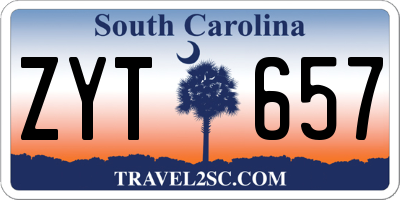 SC license plate ZYT657