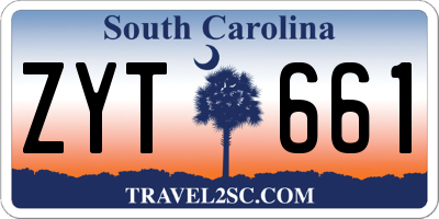 SC license plate ZYT661