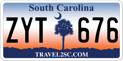 SC license plate ZYT676