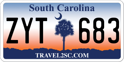 SC license plate ZYT683