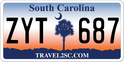 SC license plate ZYT687