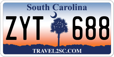 SC license plate ZYT688