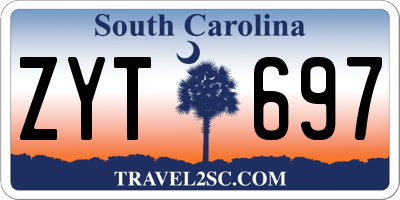 SC license plate ZYT697
