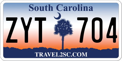 SC license plate ZYT704