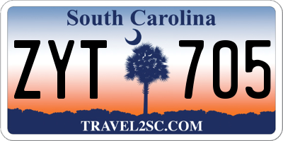 SC license plate ZYT705