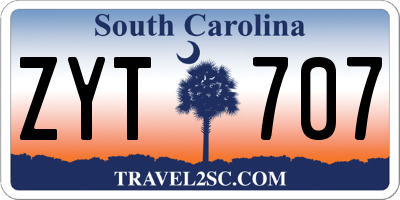 SC license plate ZYT707