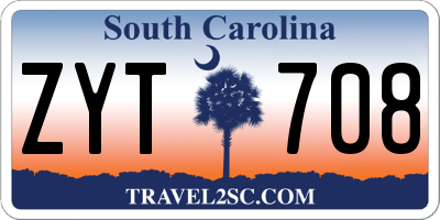 SC license plate ZYT708