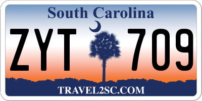 SC license plate ZYT709