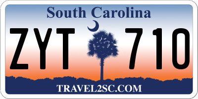 SC license plate ZYT710