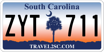 SC license plate ZYT711