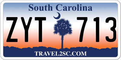SC license plate ZYT713