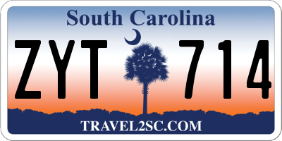 SC license plate ZYT714