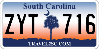 SC license plate ZYT716