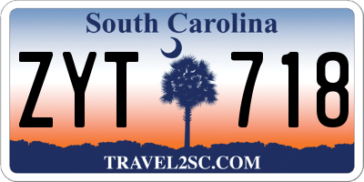 SC license plate ZYT718