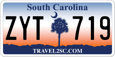 SC license plate ZYT719