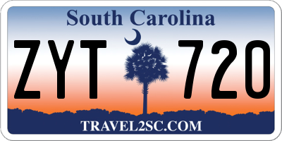 SC license plate ZYT720