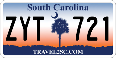 SC license plate ZYT721