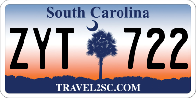SC license plate ZYT722