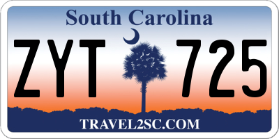 SC license plate ZYT725
