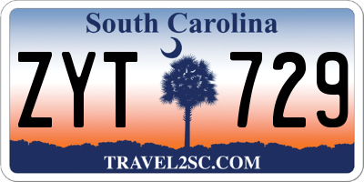 SC license plate ZYT729