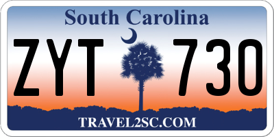SC license plate ZYT730