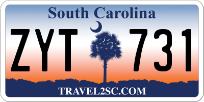 SC license plate ZYT731