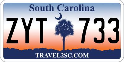 SC license plate ZYT733