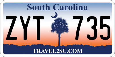 SC license plate ZYT735